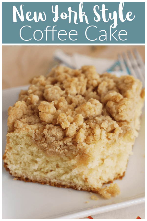 New York Style Coffee Cake - delicious moist coffee cake topped with a crumb topping. The BEST coffee cake!