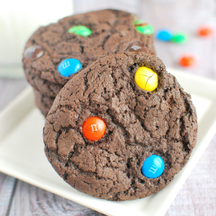Chocolate M&Ms Cake Mix Cookies