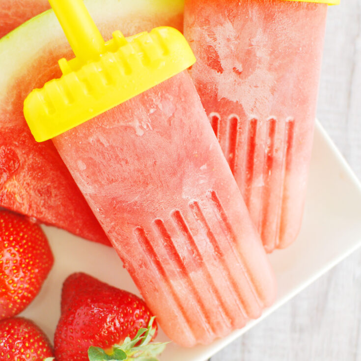 Strawberry-Watermelon Popsicles