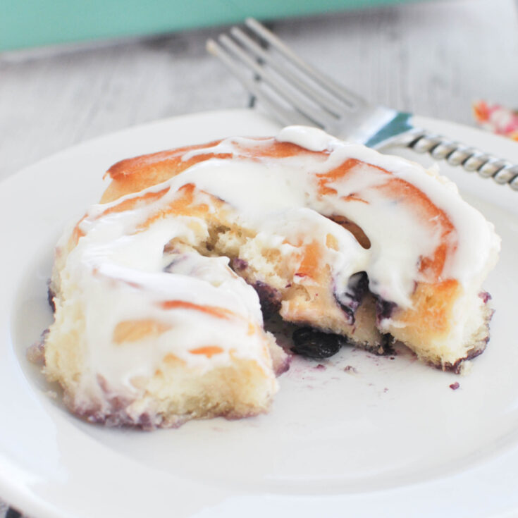 Blueberry Lemon Sweet Rolls with Lemon Cream Cheese Glaze