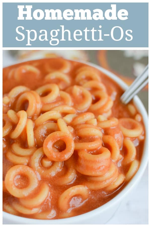 Homemade Spaghetti-Os - a homemade version of the childhood favorite. Pasta in creamy, cheesy tomato sauce. Only 6 ingredients!