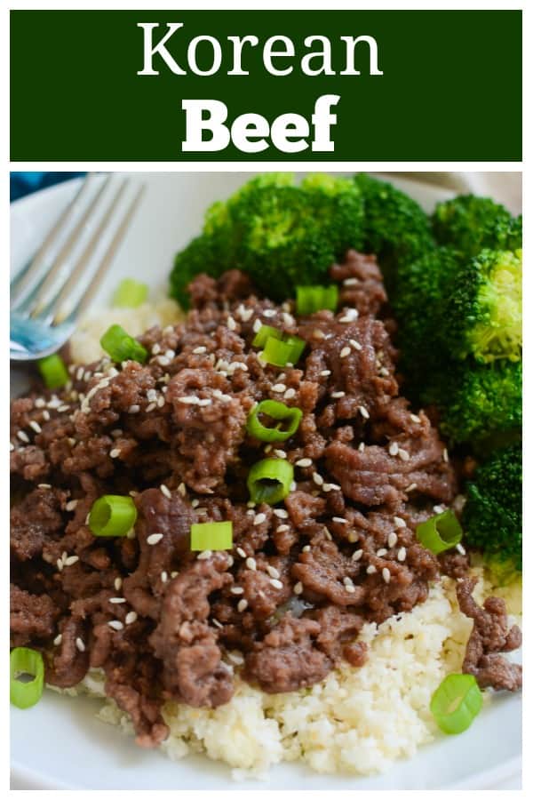 Paleo Korean Beef Bowls - delicious 20 minute meal! Spicy and sweet beef served over cauliflower rice! 
