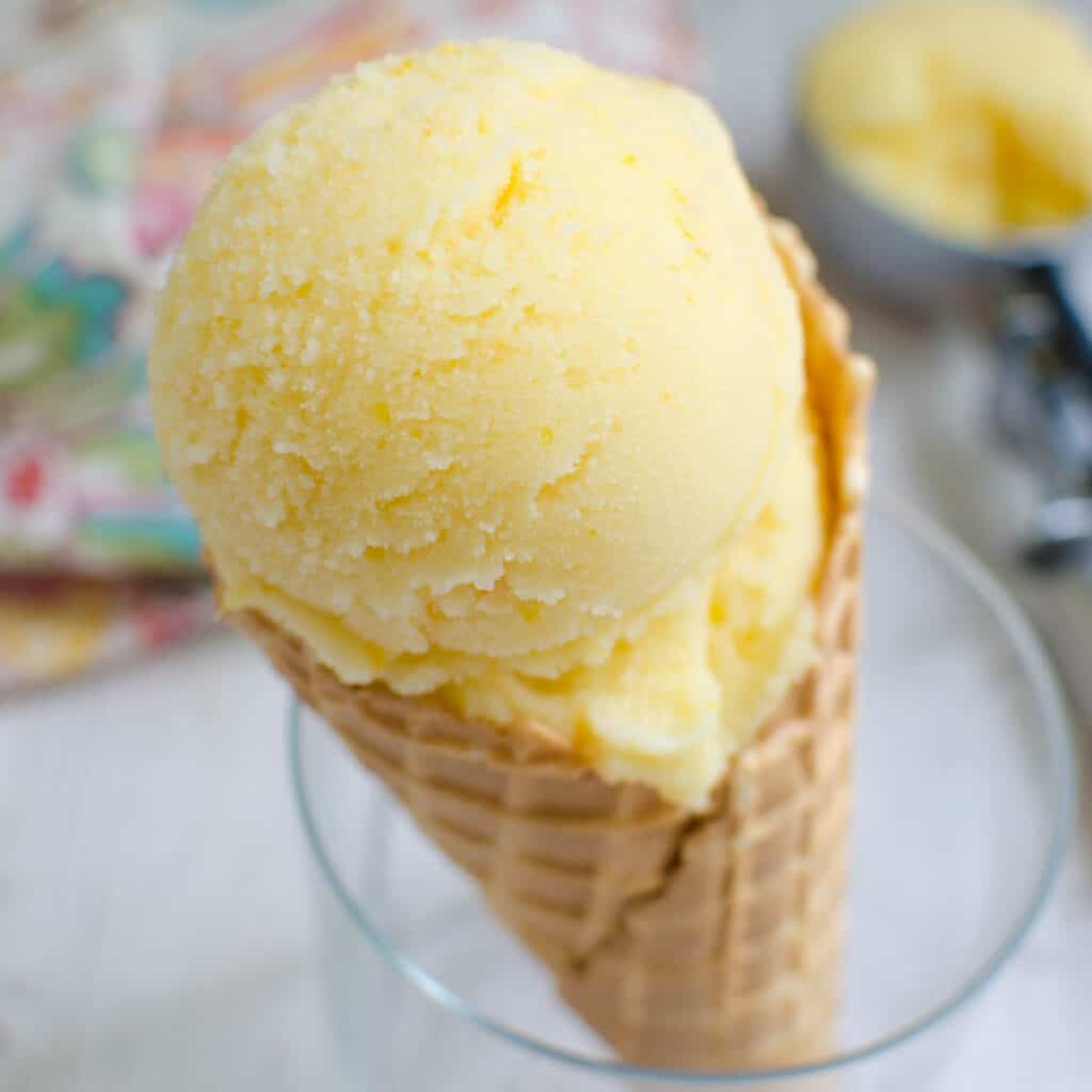 Homemade Orange Sherbet - Easy Ice Cream Recipe