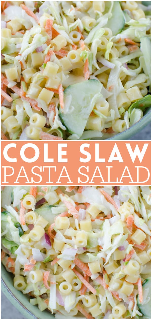 Cole Slaw Pasta Salad - Barbecue Side Dish - Fake Ginger