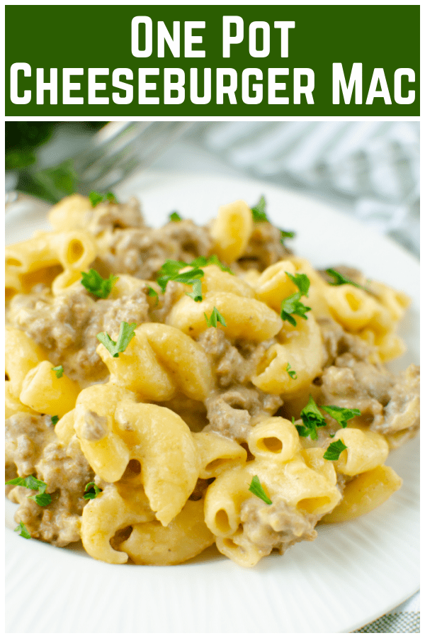 It doesn't get easier than One Pot Cheeseburger Mac! Cheesy, creamy pasta with ground beef all cooked in one pot. Think Hamburger Helper but better! 
