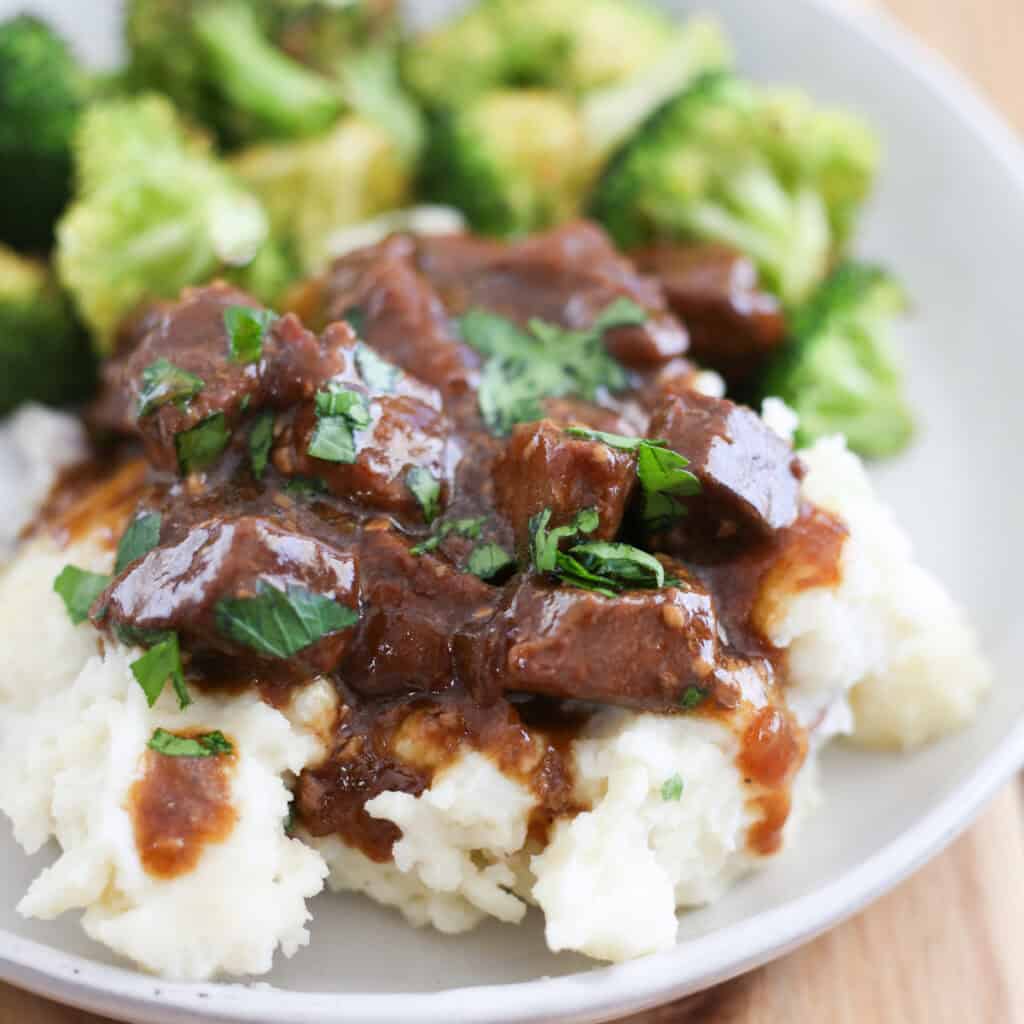 Slow Cooker Steak Bites - Fake Ginger